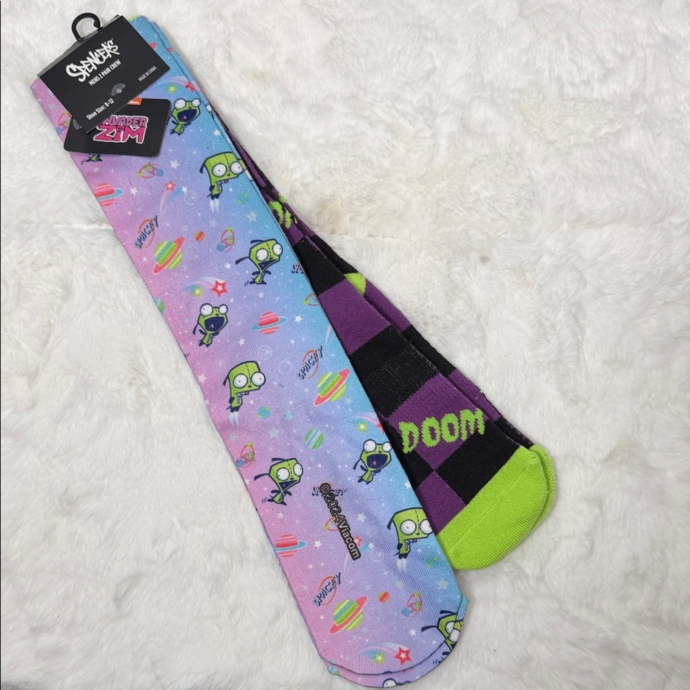 Men’s Multi-Color Crew Socks – Invader Zim -NWT